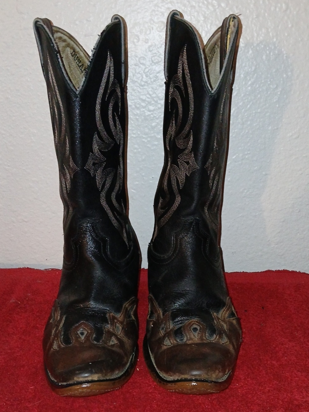 Durango Men's Black and Tan Western Leather Cowboy Boots